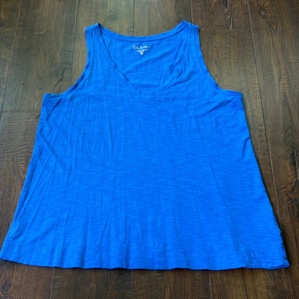 Lilly Pulitzer Blue Pima Cotton Tank Top Size M